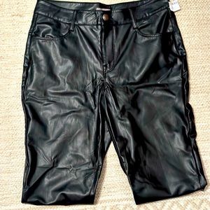 Black faux leather pants!